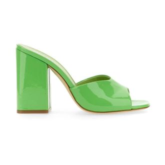 PARIS TEXAS Anja Block Heel Mules - Dames - Muiltjes - Groen - 36 EU - Leer - Schoenen