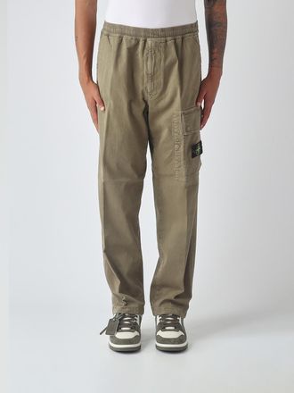 Stone Island Straight-Leg Stretch-Cotton Cargo Trousers with Logo