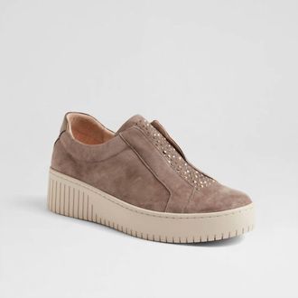 Django & Juliette Womens Kangie Leather Sneakers In Taupe-Bronze