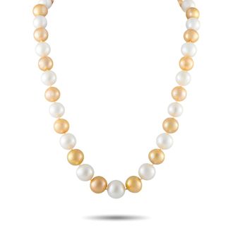 Luxury Bazaar Golden and White Pearl Necklace MF18-080726