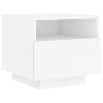vidaXL Mesita De Noche Con Luces Led Blanco 40x39x37 Cm Vidaxl