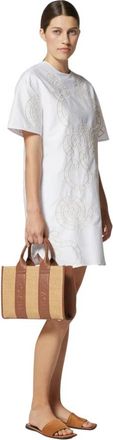 Silvian Heach Korte Jurk met Contrast Borduursel - Dames - Korte kleedjes - Wit - XS - Katoen - Kleedjes