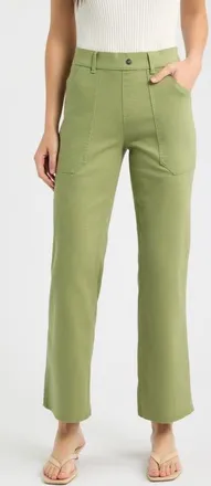 Hue Canvas Utility Pants in Olive at Nordstrom, Size X-Large