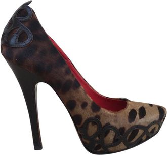 Cesare Paciotti animal print pony hair stiletto pumps Size 36.5