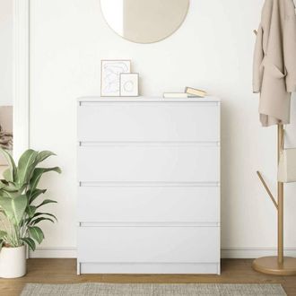 Berkfield Home Sideboard White 80x35x99 cm Engineered Wood | Size: 80 x 35 x 99 cm