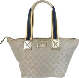 Gucci Pre-owned Handbags, female, Gray, Size: ONE SIZE Pre-owned Canvas Handbag