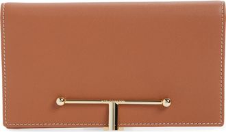 Strathberry Large Melville Street Leather Wallet in Chestnut - Vanilla Stitch at Nordstrom