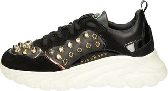 John Richmond Zwarte Studs Lage Sneakers - Dames - Sneakers - Zwart - 37 EU - Schoenen