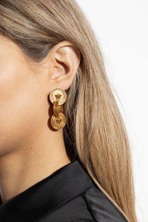 Versace Earrings With Medusa Head, Womens, Gold