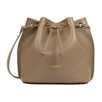 Lancaster Bucket Bags, female, Orange, Size: ONE SIZE Alba Double Taupe/Or Leather Bag
