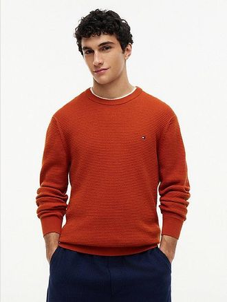 Tommy Hilfiger Structured Yarn Dyed Crew Neck Jumper