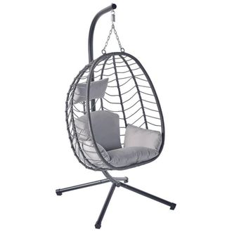 Concept Usine Sill&oacute;n colgante de resina con efecto rat&aacute;n gris