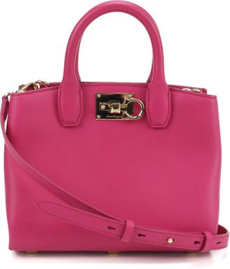 Ferragamo Gancini Pink Leather Tote Bag (Pre-Owned)