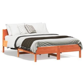 Berkfield Home Bed Frame without Mattress Wax Brown 120x190 cm Small Double Solid Wood Pine