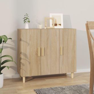 vidaXL Aparador De Madera De Ingenier&iacute;a Roble Sonoma 90x34x80 Cm Vidaxl