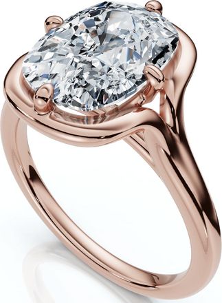 Pompeii3 Certified 3Ct Sylva Elongated Cushion Diamond Engagement Ring 14k Gold Lab Grown