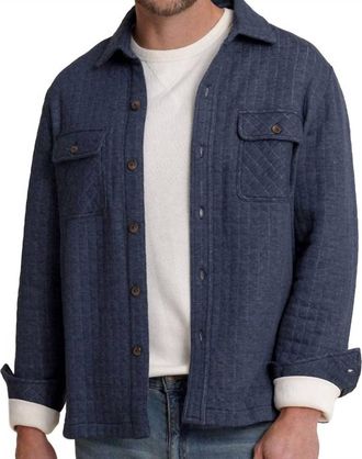 Southern Tide Fairwood Quilted Knit Shacket In Dress Blue