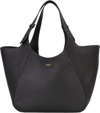 HUGO BOSS Big Lenah Leather Tote in Black at Nordstrom