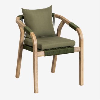 Sklum Sklum - Pack De 4 Sillas De Comedor Con Reposabrazos En Madera De Acacia Dubai