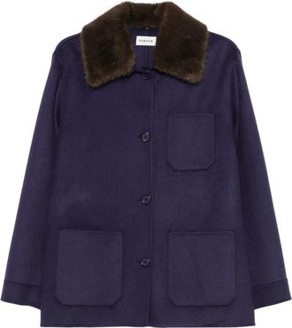 P.A.R.O.S.H. Leak Coat - Dames - Mantel - Blauw - S - Wol - Jassen