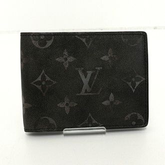 Louis Vuitton Black Leather Wallet (Bi-Fold) (Pre-Owned)
