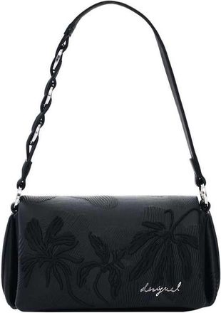 Desigual borsa piccola con fiori in rilievo nera-Nero