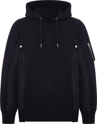 sacai Cotton And Nylon Hoodie