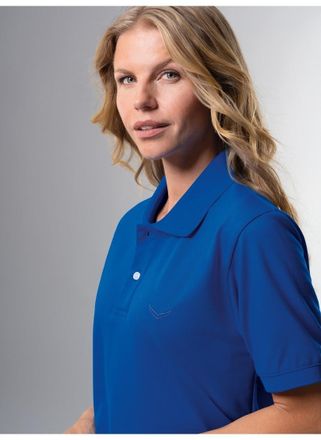 Trigema Poloshirt TRIGEMA TRIGEMA Poloshirt DELUXE Piqu&eacute;, Damen, Gr. XXL, blau (royal), Piqu&eacute;, 100% Baumwolle, Basic, lang, ohne Ausschnitt, Shirts Poloshirt