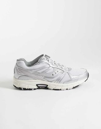Saucony Grid Legacy sneakers in argento e crema