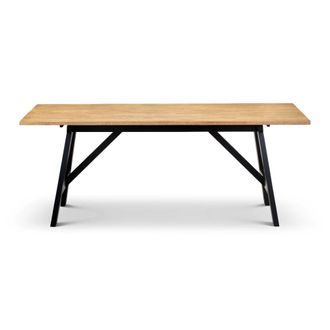Julian Bowen Hockley Dining Table 1.9m - Black/Oak - Julian Bowen | TJ Hughes Oak