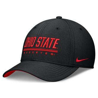 Nike Ohio State Sideline Rise Nike Mens Dri-FIT College Hat in Black | NC03053YOH-559