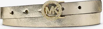 Michael Kors Embellished Metallic Leather Belt