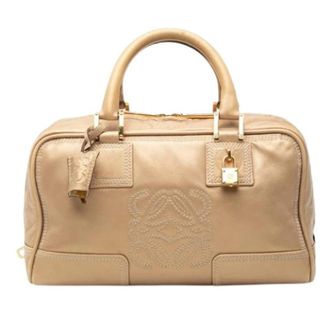 Loewe Pre-owned Amazona Handbag - Dames - Vintage Handtas - Beige - ONE Size - Leer - Vintage