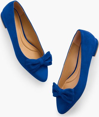 Talbots Edison Bow Suede Flats - Radiant Sapphire - 10M Talbots