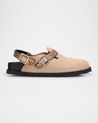 Birkenstock Tokio Mixed Leather Slingback Mules