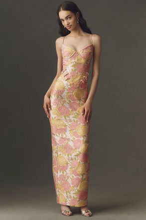 Sau Lee Rosella Jacquard Maxi Dress