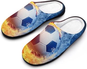 Generic Soccer Water Fire Mens Slippers Comfortable And Non-slip Cotton Slipper Shoe for House