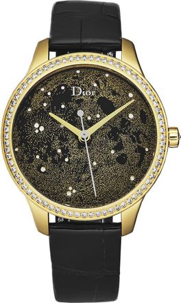 Dior Montaigne Automatic Diamond Gold Dial Ladies Watch CD153550A001