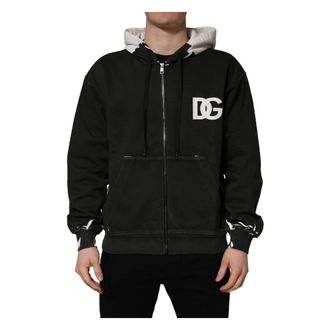 Dolce & Gabbana Heren, Sweatshirts & Hoodies, Zwart, Maat: 2XL Katoen
