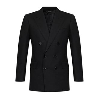 Tom Ford Blazers, male, Black, L, Double-breasted blazer with double vent