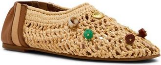 Steve Madden Meela Charm Flat in Natural Raffia at Nordstrom, Size 8.5