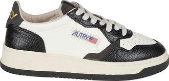 Autry Medalist Low Crocodile-Embossed Cow Leather Sneakers
