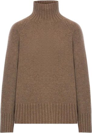 Max Mara Turtlenecks, female, Brown, S, Brown Sweatshirt Aw25 Stylish and Soft