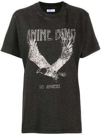 Anine Bing T-shirt Lili con stampa - Nero