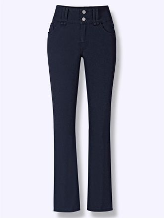 Casual Looks Bequeme Jeans CASUAL LOOKS, Damen, Gr. 19, Kurzgr&ouml;ssen, marine, 98% Baumwolle, 2% Elasthan, unifarben, lang, Jeans Bequeme Jeans