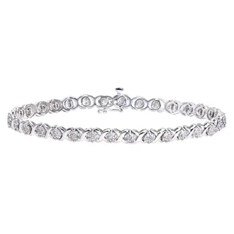 Diamant L'&eacute;ternel Womens 9ct White Gold Diamond Ladies Bracelet - One Size