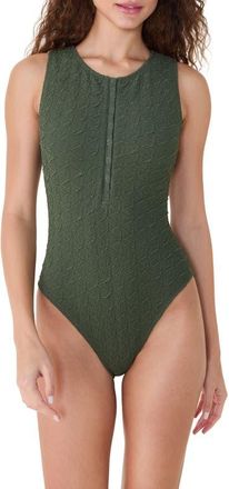Andie Swim The Malibu One-Piece Long Torso Swimsuit in Thyme at Nordstrom, Size 3X-Large