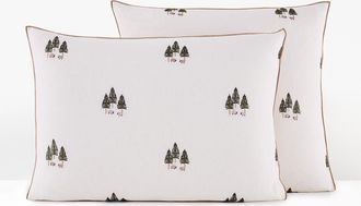 La Redoute Interieurs Geborduurd katoen/gewassen linnen kussensloop Anton