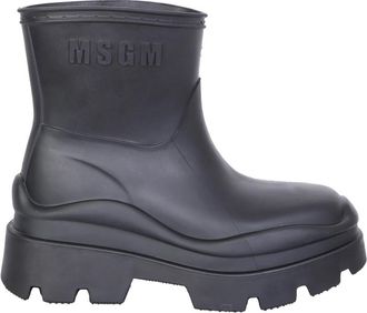 Msgm Rubber Enkellaarsjes - Dames - Regenlaarzen - Zwart - 36 EU - Schoenen