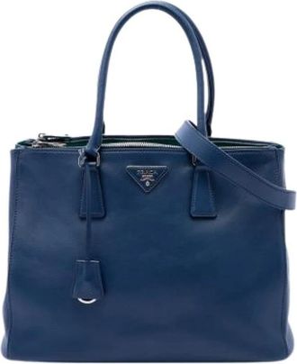 Prada Pre-owned Galleria Satchel - Dames - Vintage Shopper - Blauw - ONE Size - Leer - Vintage